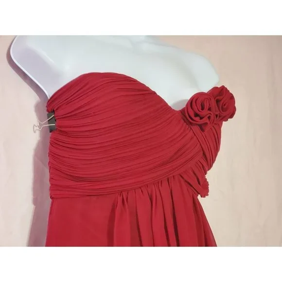 Ever Pretty | Dresses | Formal Ever Pretty Maroon Burgundy Satin Flower  Adornment Prom Wedding Dress | Poshmark